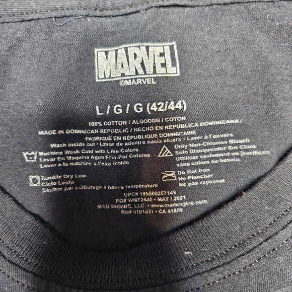 Marvel Venom T-Shirt Black Purple Smoke Flames Graphic Tee Men's Size L - Picture 3 of 4